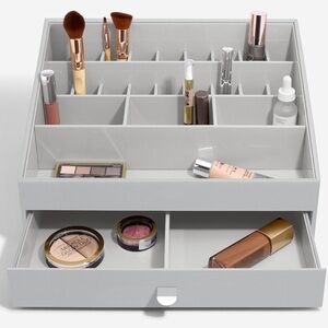 STACKERS Supersize Makeup Organizer with Drawer (Gray, Like New)